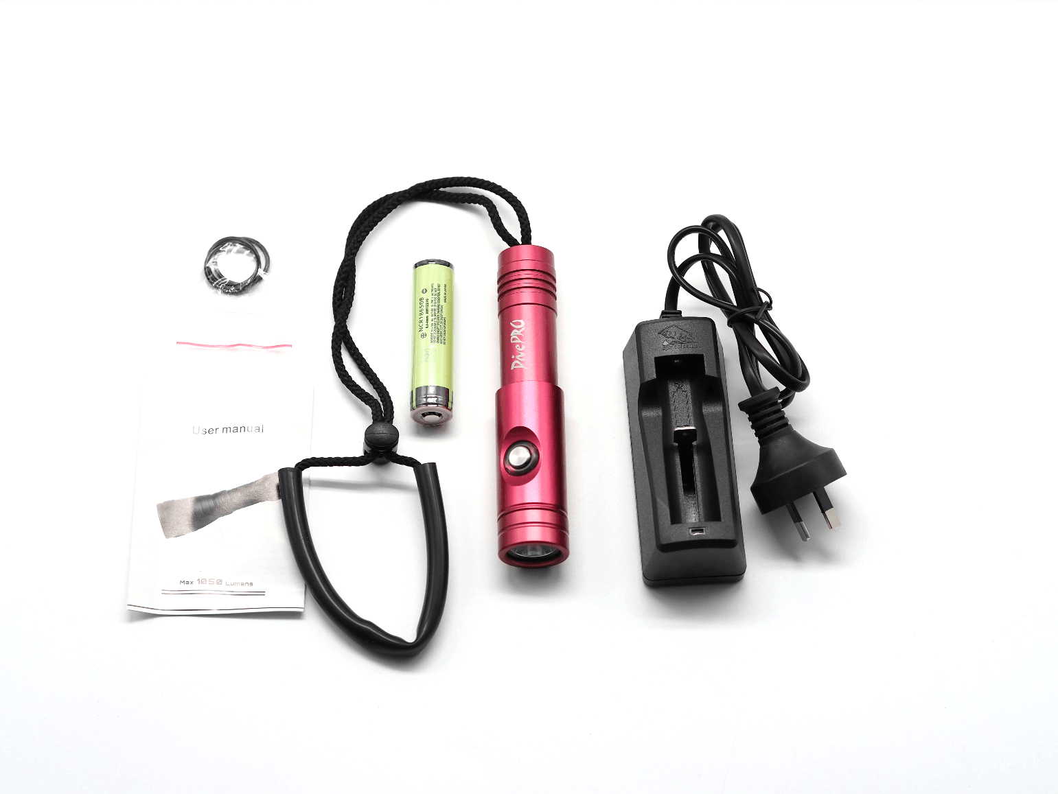 DivePRO Rechargeable LED Dive Torch Bicycle Flashlight Spearfishing Torch