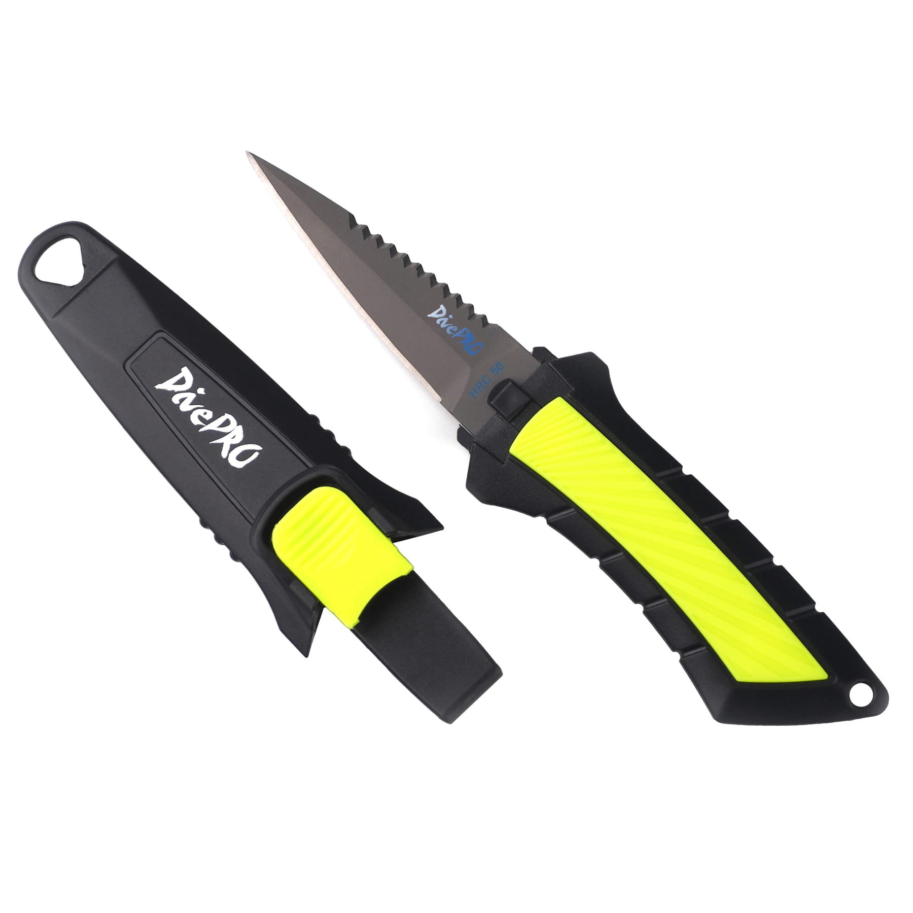 DivePRO Sea Penetrator titanium spearfishing knife with sheath